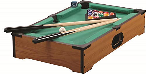 HOBBYTECH Mini Jeu Billard de Table sur Pieds 51 x 31 x 9.5cm Top Pool Set avec Accessoires Queue Boules avec Cadre Triangulaire