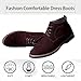 WYUETRA Men's Suede Lace Up Low Heel Chukka Ankle Boots Classic Fashion Comfortable Non-Slip Business Oxford Leather Dress Booties for Work Driving (Brown,10.5,10.5)