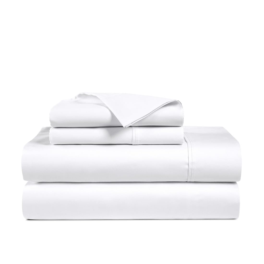 100% Egyptian Cotton Sheets Full Size, 1000 Thread Count Luxury Breathable Sheet, 4Pc Full Size Bed Sheet Set, Long Staple 16" Deep Pocket Sheets Set: White