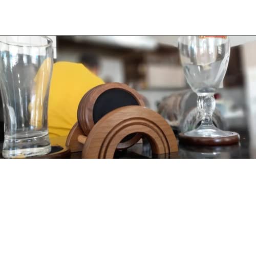 Porta Copo Madeira Maciça Estojo Bolacha Cerveja Bar Boteco Sistema Corta Gotas