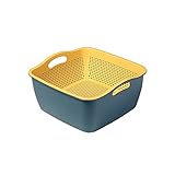 2-in-1 Kitchen Food Strainer Colander Bowl Sets，Multifunction Large Plastic Washing Bowl and...