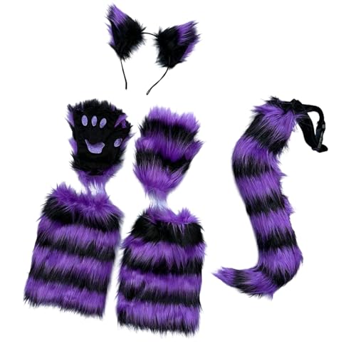 Cosplay de piel sintética con diadema y calentadores para fiestas y eventos de anime