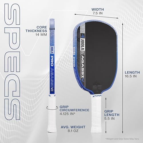 Image of JOOLA Pro V Pickleball Paddle - 14mm /16mm - Raw Carbon Fiber Textured Surface - Enhanced Frame & Propulsion Core, USAPA & UPA-A Certified, NFC Chip Enabled, Premium Control & Lightweight Performance