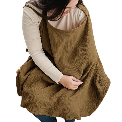 [LINXAS] 授乳ケープ ワイヤー入り ポンチョ エプロン 春 夏 秋 冬 可愛い 授乳服 シンプル 無地 お洒落 コットン 綿 100％ 洗濯 大判 透けないの商品画像（Amazon）