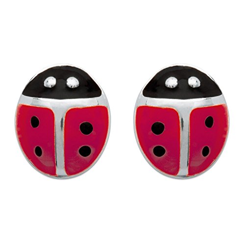 Boucles d'oreilles coccinelle enfant argent à porter à l'école