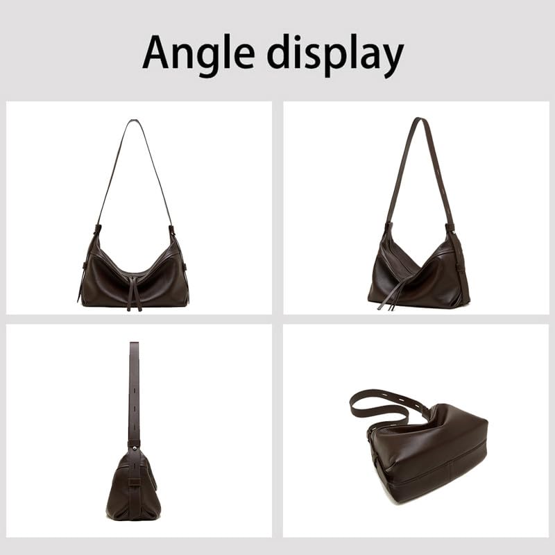 Sac cabas grand format et sac bandoulière hobo pour femme en cuir noir - 4