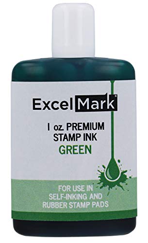 ExcelMark Premium Self-Inking Stamp Refill Ink - 1 oz. (Green)