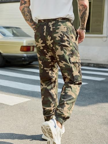 Image of JEMLDL Mens Cargo Joggers Pants Elastic Waist Drawstring with Flap Pockets Techwear Pants for Men