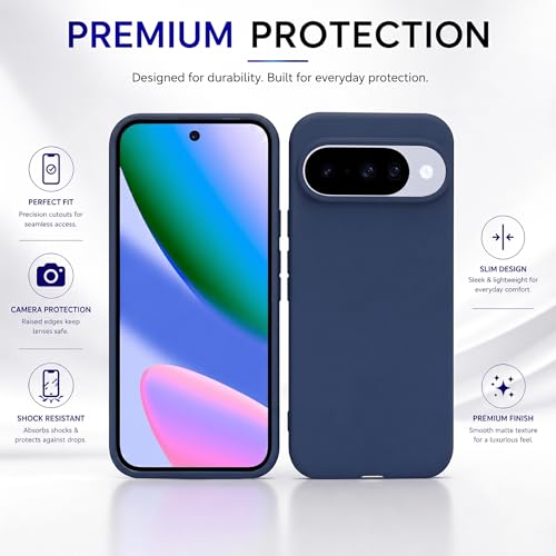 Image of FIRST MART Matte Silicone Back Cover for Google Pixel 10 - Blue