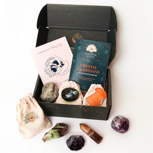 MINDFUL SOULS Crystal Healing Box – Set of 6-7 Genuine Natural Crystals & Stones for Energy Healing, Meditation, Chakra Balancing & Spiritual Growth – Gift Set for Beginners & Crystal Lovers