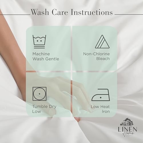 Image of Linen Home 100% Cotton Percale Sheets Full Size, Pastel Turk, Deep Pocket, 4 Pieces Set - 1 Flat, 1 Deep Pocket Fitted Sheet and 2 Pillowcases, Crisp Cool and Strong Bed Linen