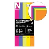 Astrobrights Color #10 Envelopes, 4.125” x 9.5”, 24 lb/89 GSM, “Happy” 5-Color Assortment, 50 Envelopes (20246)