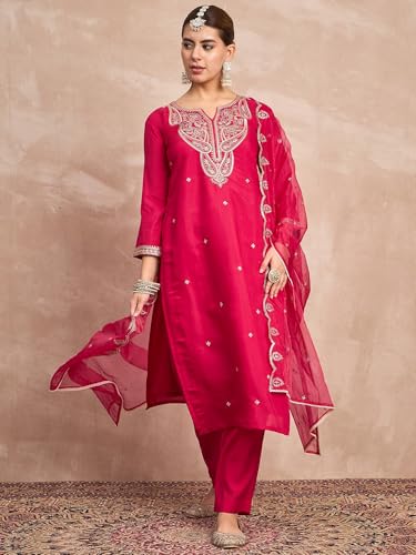 Ensemble kurta fuchsia Varanga XL idéal pour vos soirées d'été et événements - 2