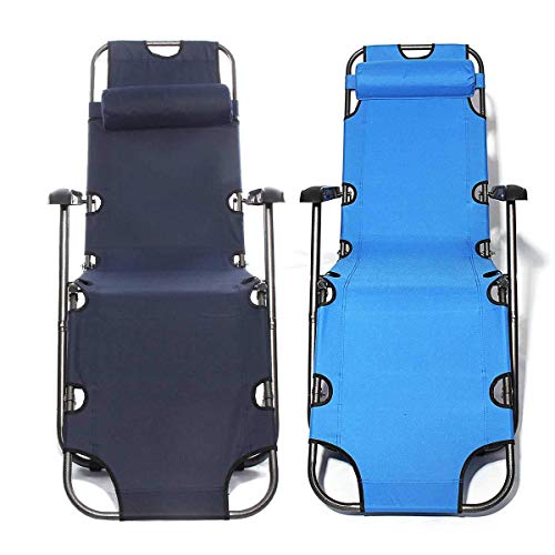 Image of Zero Gravity Chair, Lawn Chair Recliner Lounge, Portable Camping Folding Beach Chair with Removable Pillow (Orange)