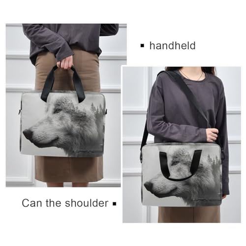 Bolsa maletín para laptop con estampado y múltiples bolsillos miniatura 2