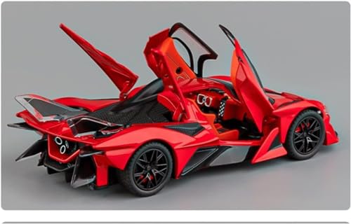 Image of SPITEN 1:24 Scale Exclusive Alloy Metal Pull Back Die-Cast Car Scale Model with Sound Light Mini Auto Toy for Kids Metal Model Toy Car with Sound&Light (Frr Apolo Sport Car-Multicolor)