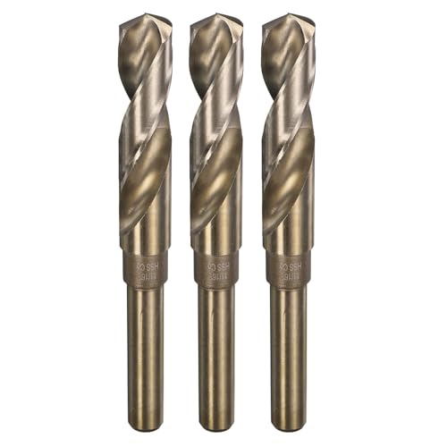 sourcing map 3pcs 11/16" M35 Cobalt Twist Drill Bits, High-Speed Steel Jobber Drill Bit for Stainless Steel, Hardened Metal, Cast Iron, Aluminum, Copper, Soft Alloy Steel, Wood, Plastic