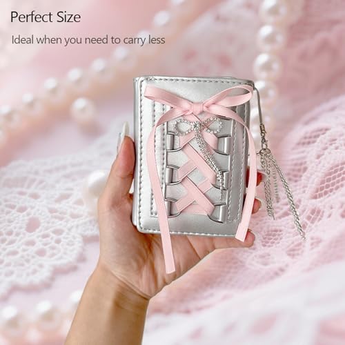 Bow Coquette Wallet, Y2K Cute Pink Wallet for Woman, Aesthetic Cardholder, Ballerina Gift4