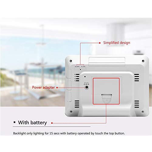 ALLOMN Estación Meteorológica Inalámbrica, Pantalla a Color LCD Digital con Sensor Reloj Despertador Monitor de Temperatura y Humedad para el Hogar la Oficina el Jardín y la Granja (Amarillo) - imagen 9