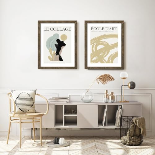 Image of Picrit 22x28 Rustic Brown Poster Frame, Picture Frame for Wall, 3 Pack