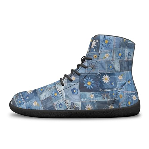 Personalized Print Sneakers for Men Women PU Leather High Top Barefoot Shoes4