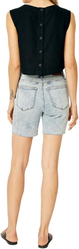 Judy Blue High Waist Mineral Wash Destroyed Boyfriend Shorts
