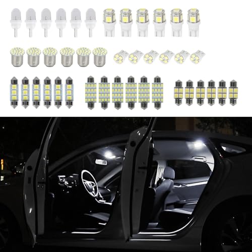 Kit de 42 luces LED interiores para auto blanco brillante miniatura 1