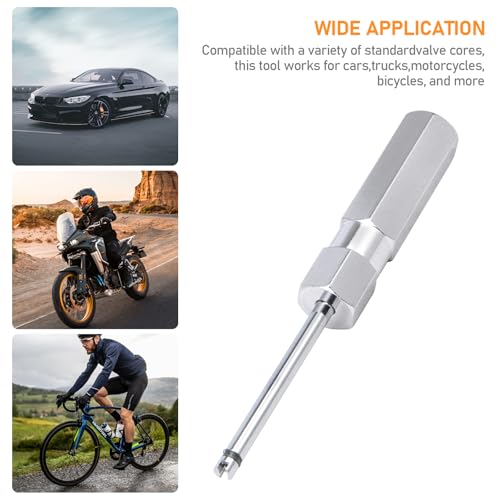 Image of HUIKANGSHENG Valve Stem Core Remover Tool | 4pcs Screwdriver Kit, Compatible with Schrader Valve, Durable Steel Construction
