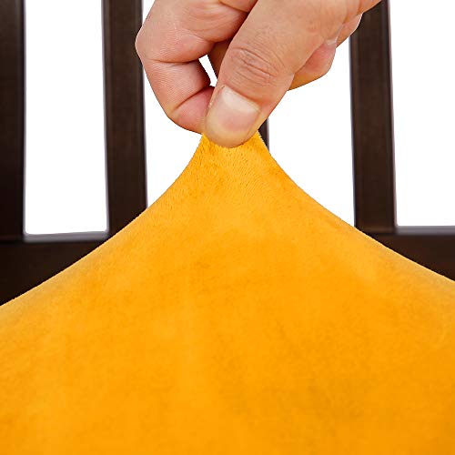 image for FWQ Soft Velvet Stretch Fitted Dining Chair Seat Covers, Removable Was