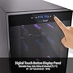 NutriChef PKCWCDS188 Cellar Cooler for White and Red Wines Chiller, 18 Bottle Dual Zone-Black - Image 2