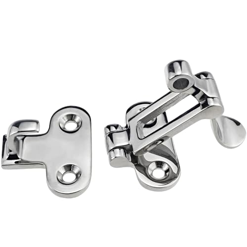 Image of Stainless Steel Hasps Marine Grade 316 SS Boat Latches Heavy Dudy Door Latch with Screws (B-2 Pack)