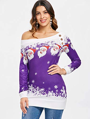 CHARMMA Felpa Natalizia da Donna Pullover con