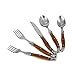 French Home Laguiole 20 Piece Flatware Set – Stainless Steel Flatware Set for 4 – Luxurious Wood Grain Utensil Set with Knives, Spoons and Forks