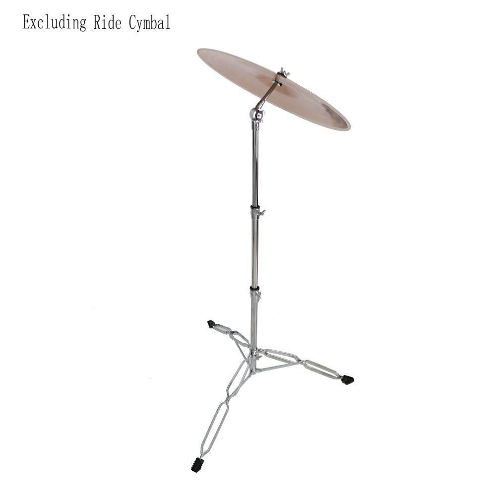 Pinikuyiro Straight Cymbal Stand for Drum Hardware Percussion Mount Holder Gear Set-Silver, Excluding Ride Cymbal
