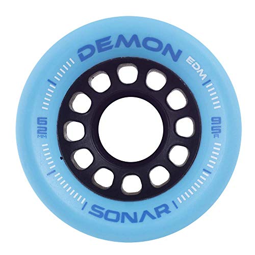 Riedell Demon EDM Wheels - Roller Skate Wheels - 4 Pack of 43mm x 62mm Wheels | Blue 95A