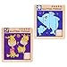 STOBOK 2 Pcs en Bois Bloc Coulissant Klotski Puzzle Mignon Dauphin Girafe Motif Casse-Tête Jouets Double Face Puzzle pour Les Tout-Petits Cadeau De Fête De Noël