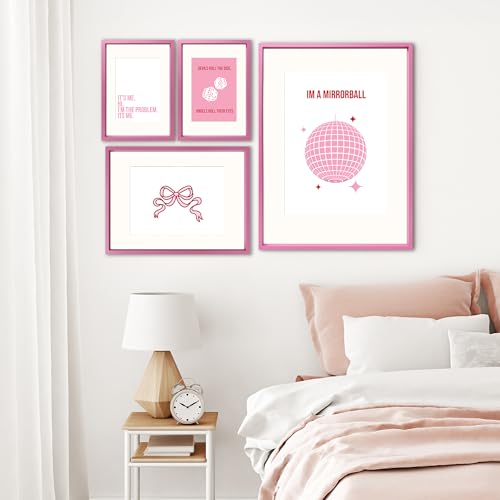 pf+a A2 Frame With Mount For A3 Picture (59.4x42cm) Poster Frame - Perspex Window - Pink Thin Poster Frame For A2 / 59.4 x 42cm - Image 3