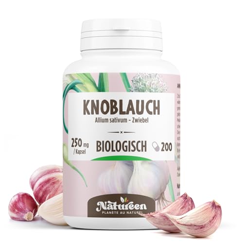 Knoblauch Kapseln Bio – 250 mg – 200 Stück | Hochwertig, Pflanzlich & Vorratspackung