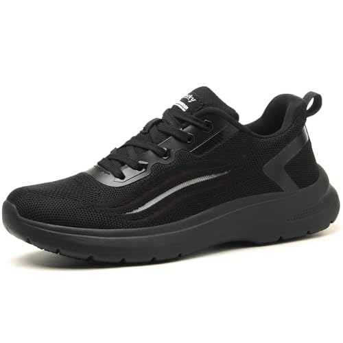 Treesky Black Non Slip Work Shoes for Men Restaurant & Kitchen Sneakers