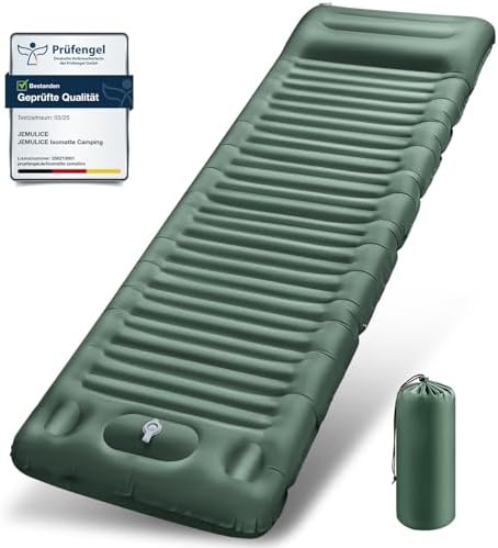 Isomatte Camping, 12CM Ultradicke Camping Luftmatratze mit Fußpumpe | Aufblasbare Matratze Kleines Packmaß, Ultraleichte Wasserdicht Outdoor Campingmatte Schlafmatte für Wandern, Z