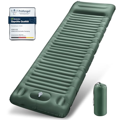 JEMULICE Isomatte Camping, 12CM Verdicktes Aufblasbare Matratze Kleines Packma&szlig; mit Fu&szlig;presspumpe,...
