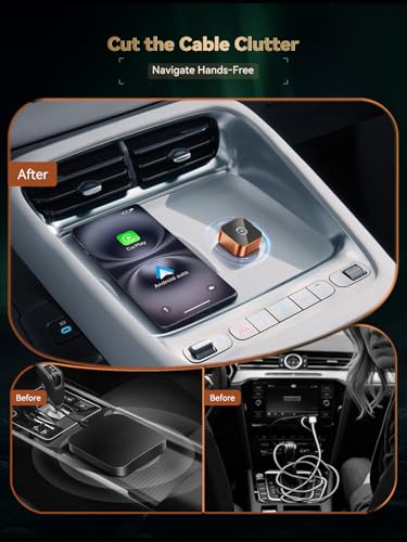 Image of 2026 Wireless CarPlay & Android Auto Adapter, Mini 2-in-1 Plug & Play Dongle Converts Wired to Wireless - Auto Reconnect, Low Latency, Works with iOS 10+ & Android 11+ for After 2016 Cars