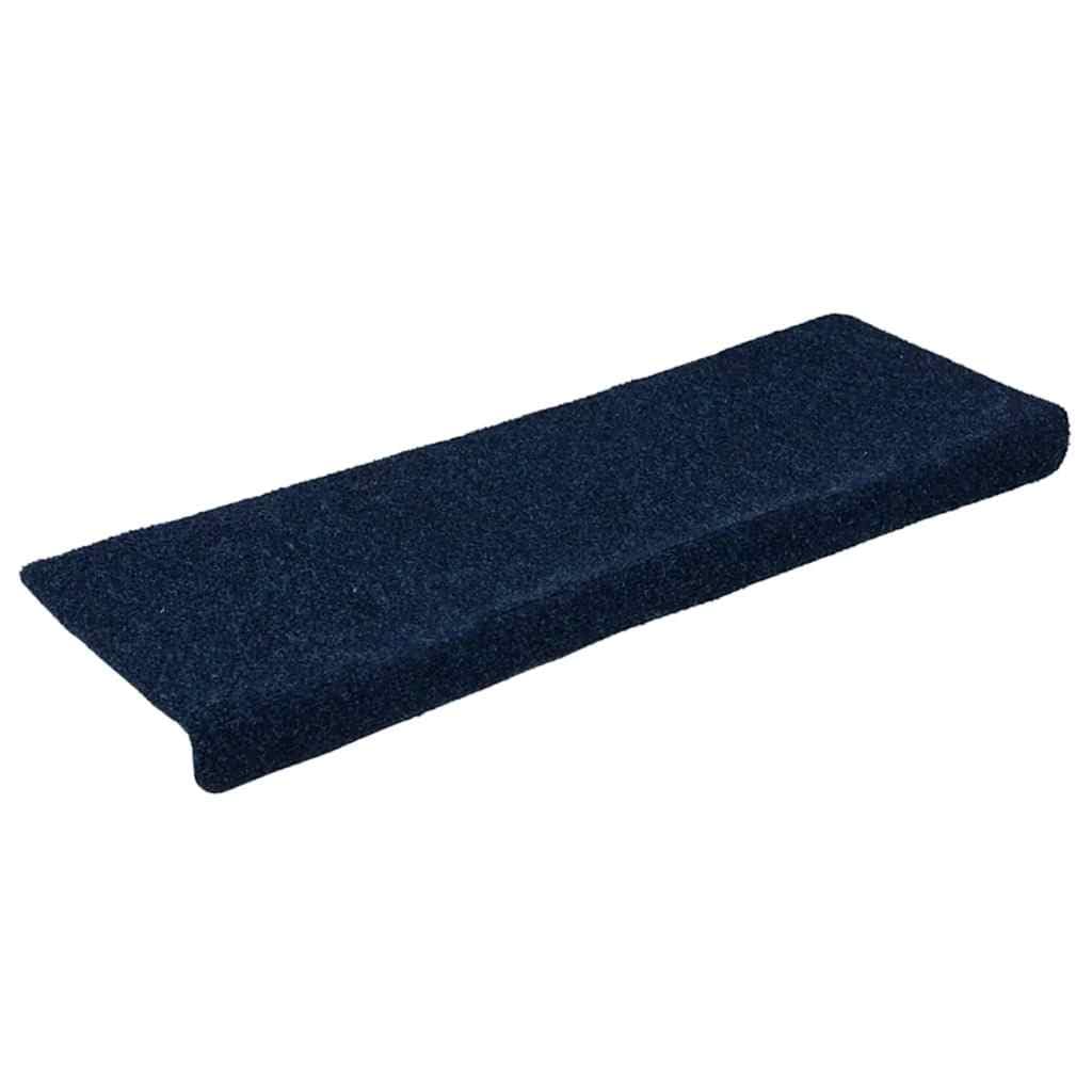 vidaXL Maty na schody samoprzylepne 15 szt. 65x21x4 cm Granatowe prostokątne krawędzie