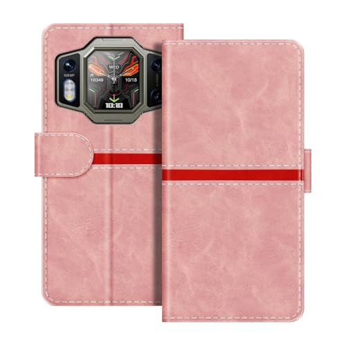 ESACMOT ���U�[�E�H���b�g�P�[�X Oukitel WP30 Pro �Ƃ̌݊������� ���X�g���C�v�f�U�C�� �J�[�h���[�t�� �}�O�l�b�g���蒠�^�J�o�[ (�s���N)