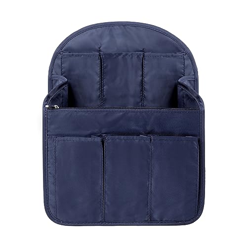 Image of Surblue Backpack Organizer Insert Liner Hanging Travel Rucksack Purse and Handbag Insert Pocket, High-capacity Divider Foldable Nylon Shoulder Bag Organizer for Men and Women, (Navy, L)