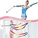 Leyndo 4 Pieces Twirling and Marching Christmas Baton - Standard Stainless Steel Mini Shaft Rod with Rubberized Tips - Complete with Dance Ribbon Streamer (White, Pink,21 Inch)