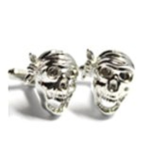 Mancuernillas para hombre RGT con calaveras pirata miniatura 1