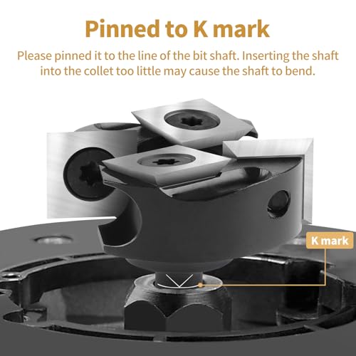 BINSTAK CNC Spoilboard Surfacing Router Bit 1/4\" Shank, Slab Flattening Router Bit with 1-3/8\" Cutting Diameter, 2+2 Flutes Insert Carbide Wood Planer Router Bits, Planing Bit for Woodworking - Thumbnail 4