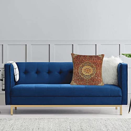 Suguru Khorasan Antique Persian Carpet Print 21 Throw Pillow Cover Soft Velvet Decorative Throw Pillowcases Cushion Case For Home Decor Living Room Bed Couch Car 18X18 Inch (10452) #TOP4