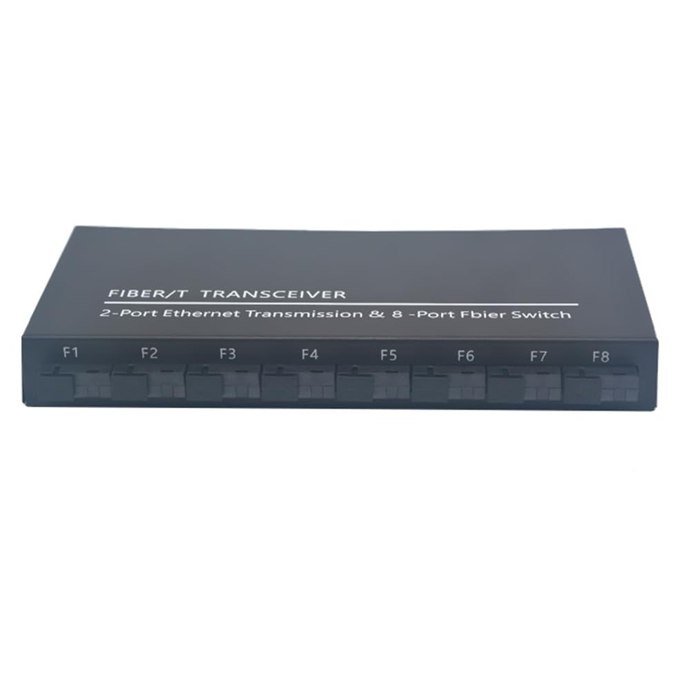 GOSER Commutateur Gigabit Ethernet Commutateur Fibre Optique 8 Ports Fibre SC 2 1000 M RJ45 Convertisseur SC de Qualité Industrielle 8F2E Pièces de Rechange Prise UE